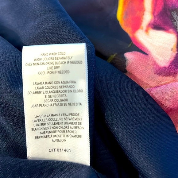 NWT Taylor Plus Size V-Neck Chiffon Elbow-Sleeve Maxi Dress Navy Lilac size 20W - Picture 11 of 12